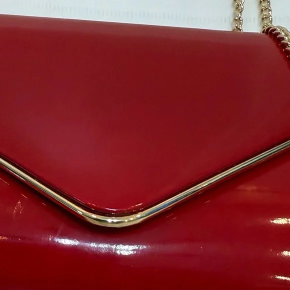 DEXMAY patent leather envelope clutch purse shinny candy foldover evening bag - Picture 12 of 13